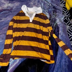 Striped Rugby Shirt - Yellow and Brown